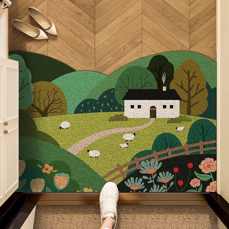 Zara Home Bathroom Rug - VIKAMA Pintu Masuk Lingkaran Sutra Anti-selip