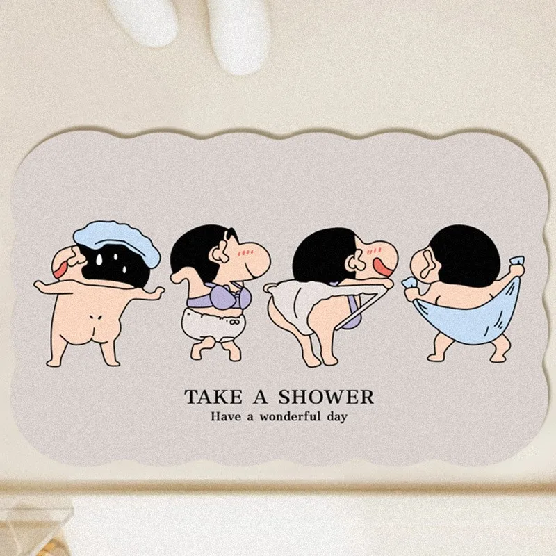 Home Bathroom Mats - Tikar lantai kartun lucu, krayon shin-chan