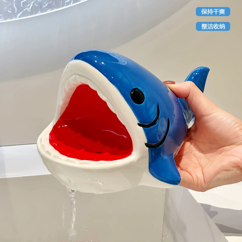 Home Edit Bathroom Storage - Kotak Sabun Hiu Mulut Besar Kartun