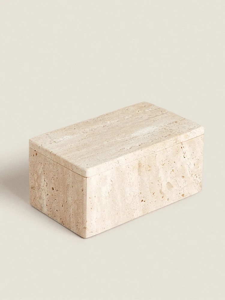 Bath Salts Jar - Wadah Penyimpanan Travertine untuk Perhiasan, Organizer