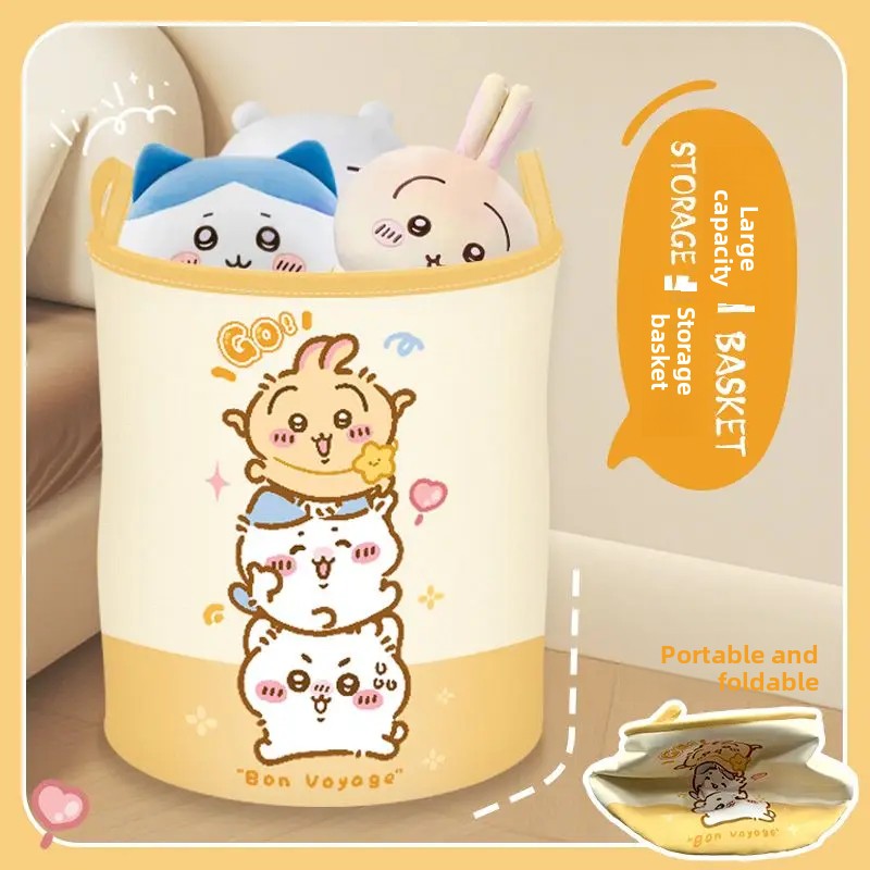 Home Edit Bathroom Storage - Keranjang Cucian Lipat Chiikawa Anime Lucu