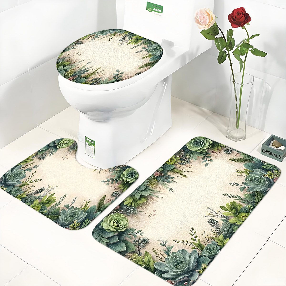 Zara Home Bathroom Rug - Set Tiga Bagian Kamar Mandi Gaya