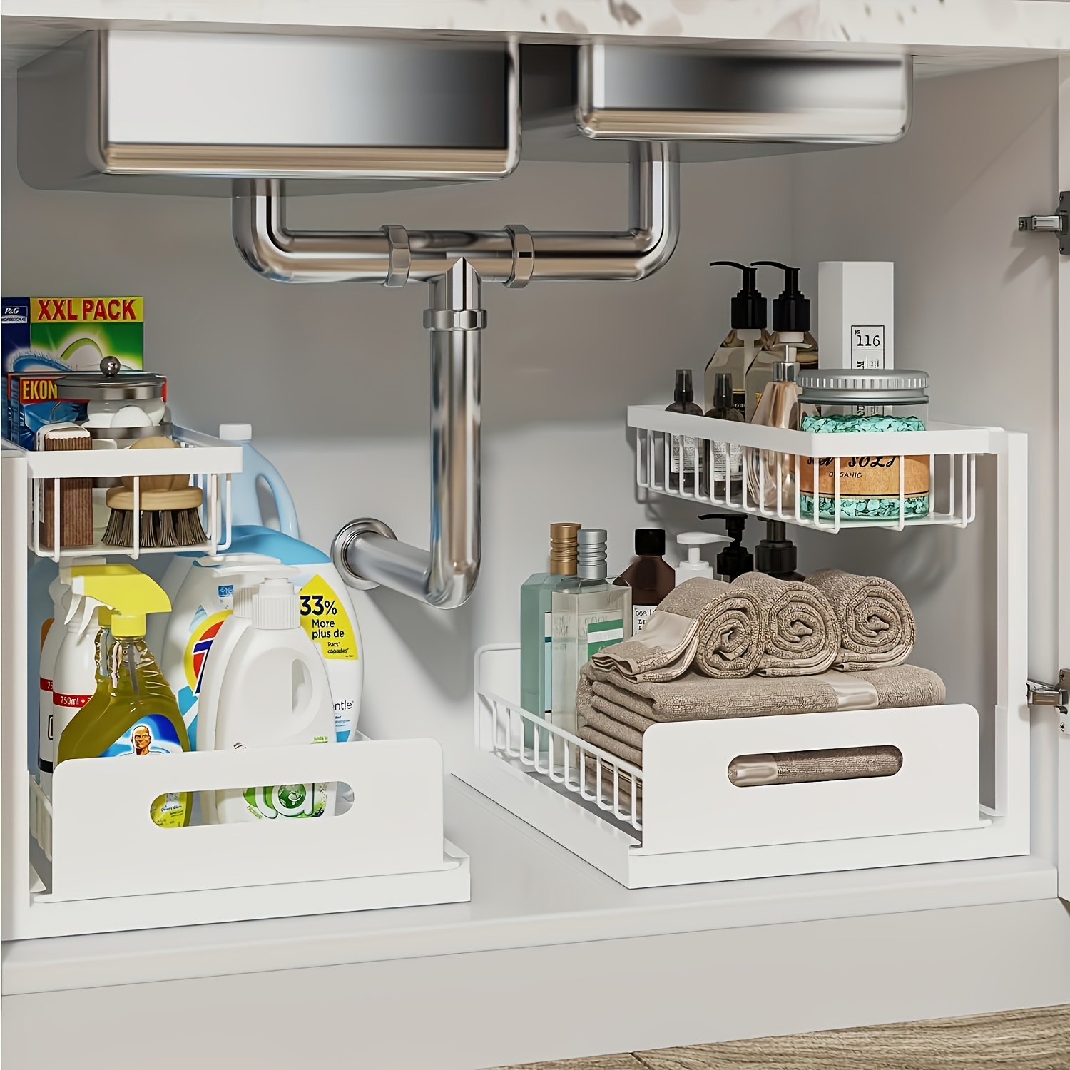 Home Goods Bathroom Cabinets - Organizer Bawah Wastafel, Rak Geser 2