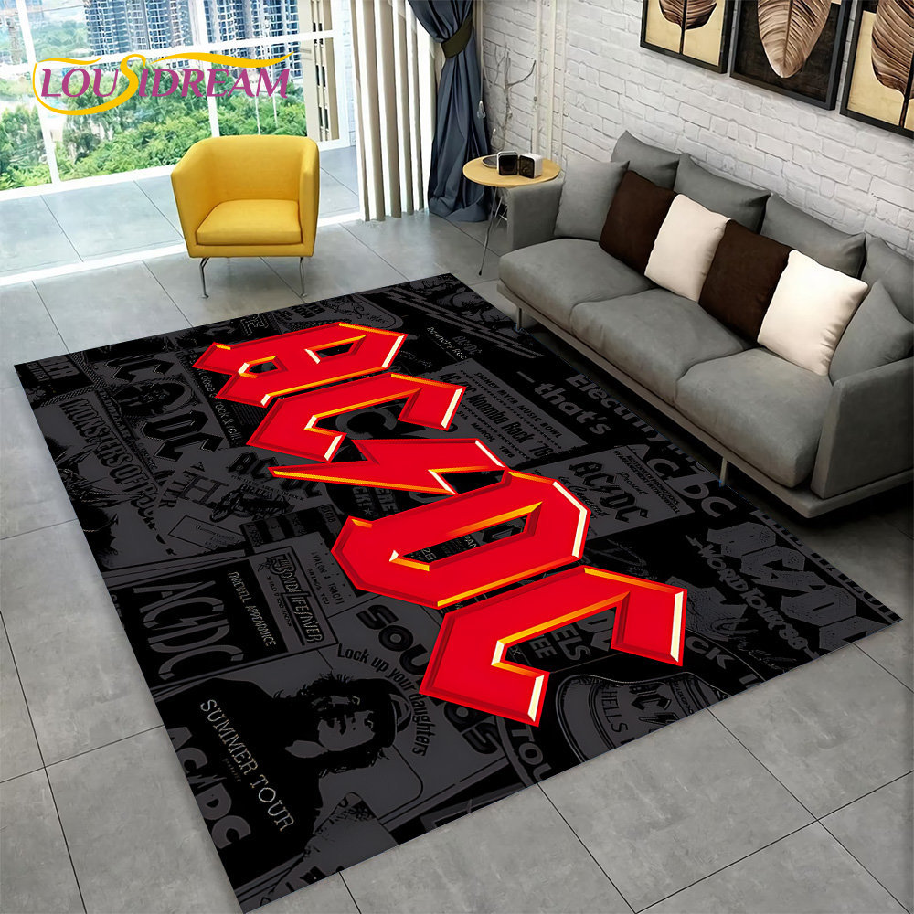 Home Outdoor Bathroom - Karpet Area Band Rock AC/DC Besar,