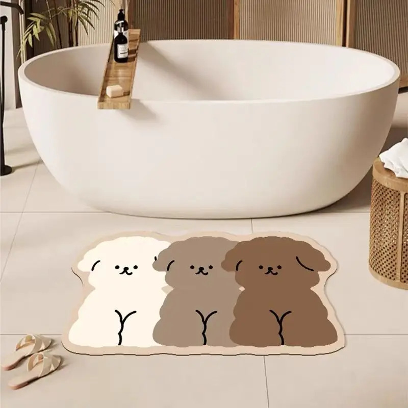Zara Home Bathroom Rug - Karpet kamar mandi berbentuk anjing lucu