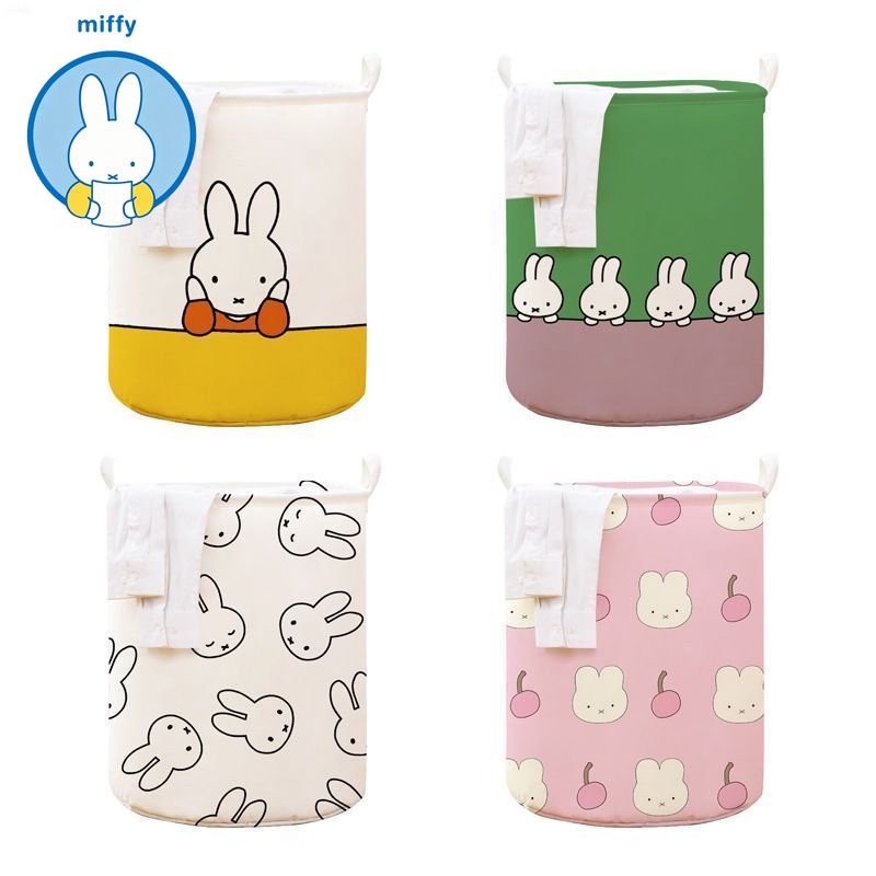 Home Edit Bathroom Storage - Keranjang Pakaian Kotor Kartun Miffy Kawaii,