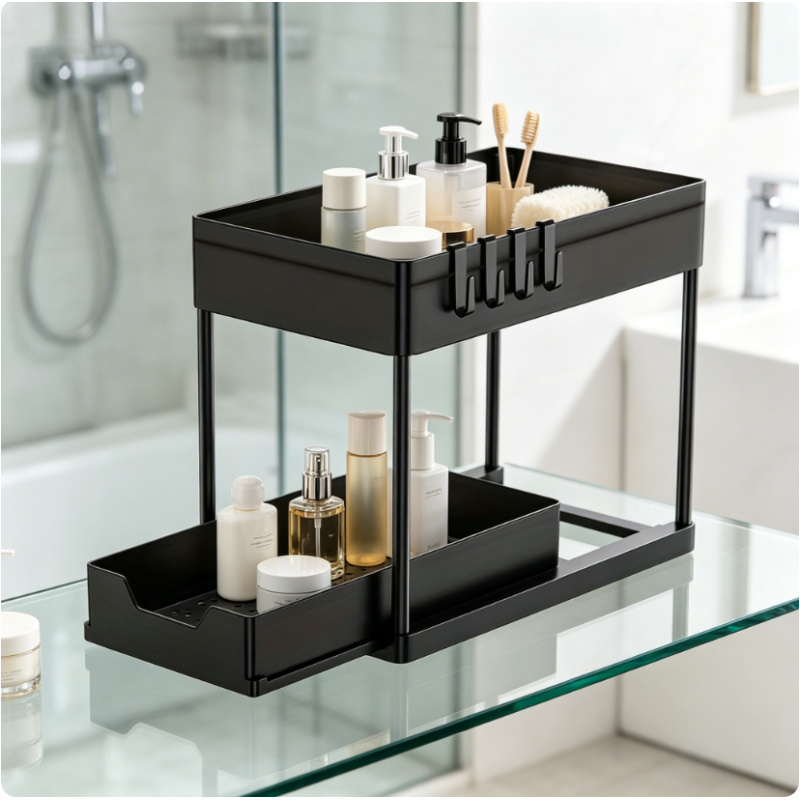 Rak Organizer Geser 2 Tingkat  - Home Goods Bathroom Cabinets ulasan dan harga