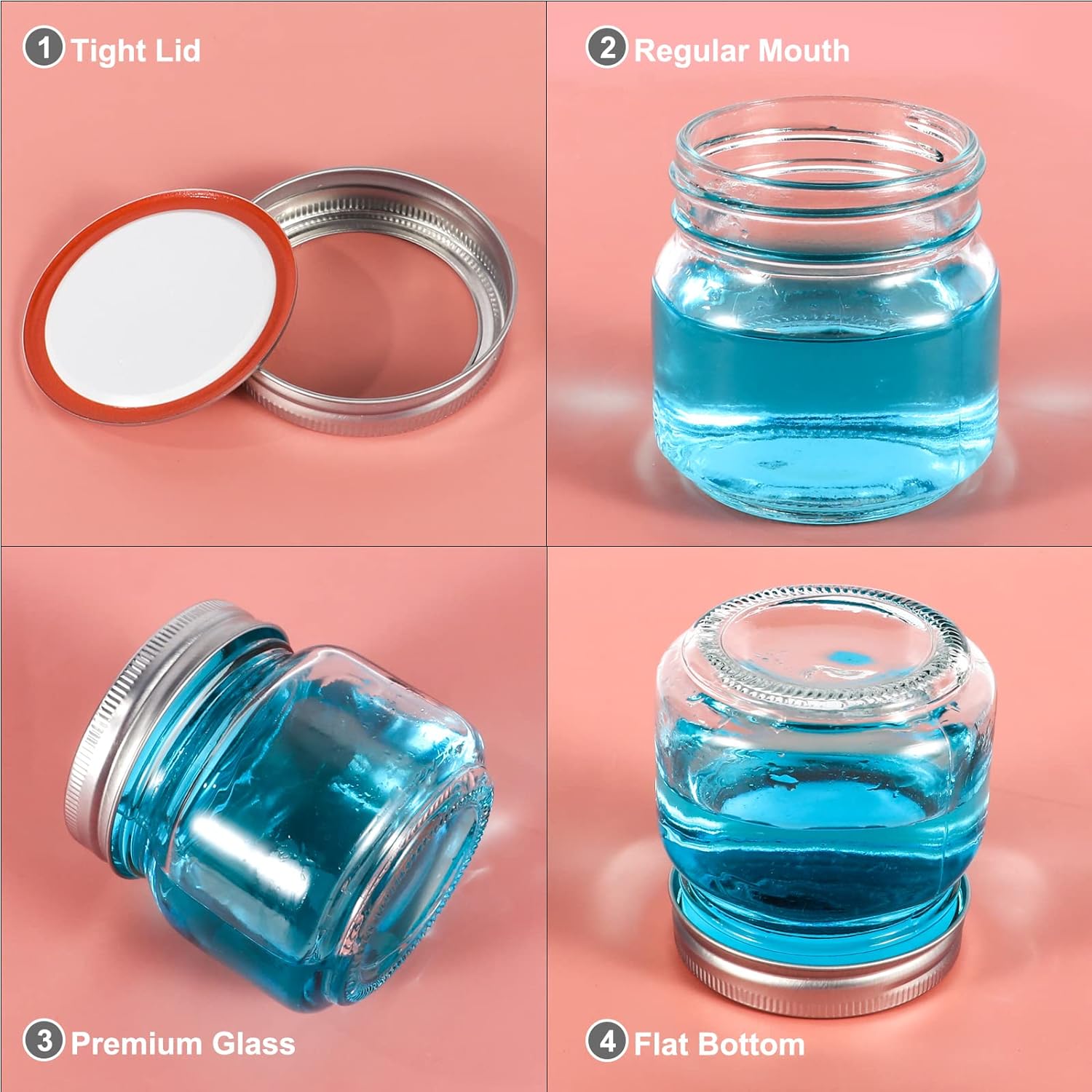 Stoples Mason 8oz stoples kaca - Bath Salts Jar ulasan dan harga