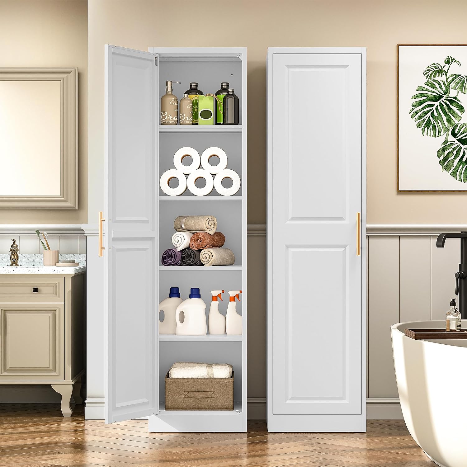 Lemari Penyimpanan Tinggi dan  - Home Goods Bathroom Cabinets ulasan dan harga